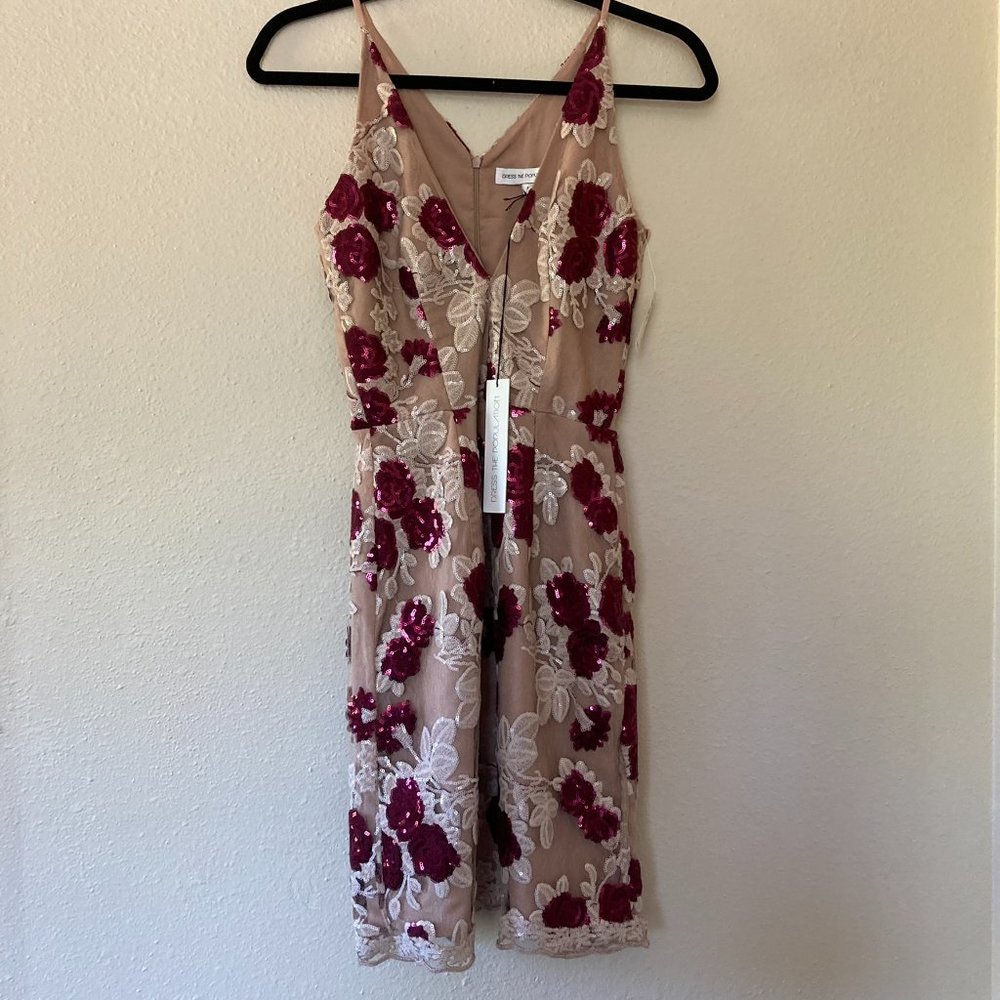 Dress the Population Nude Sequin Dress